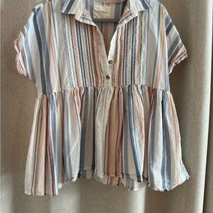 Lucky Brand Multicolor Striped Blouse